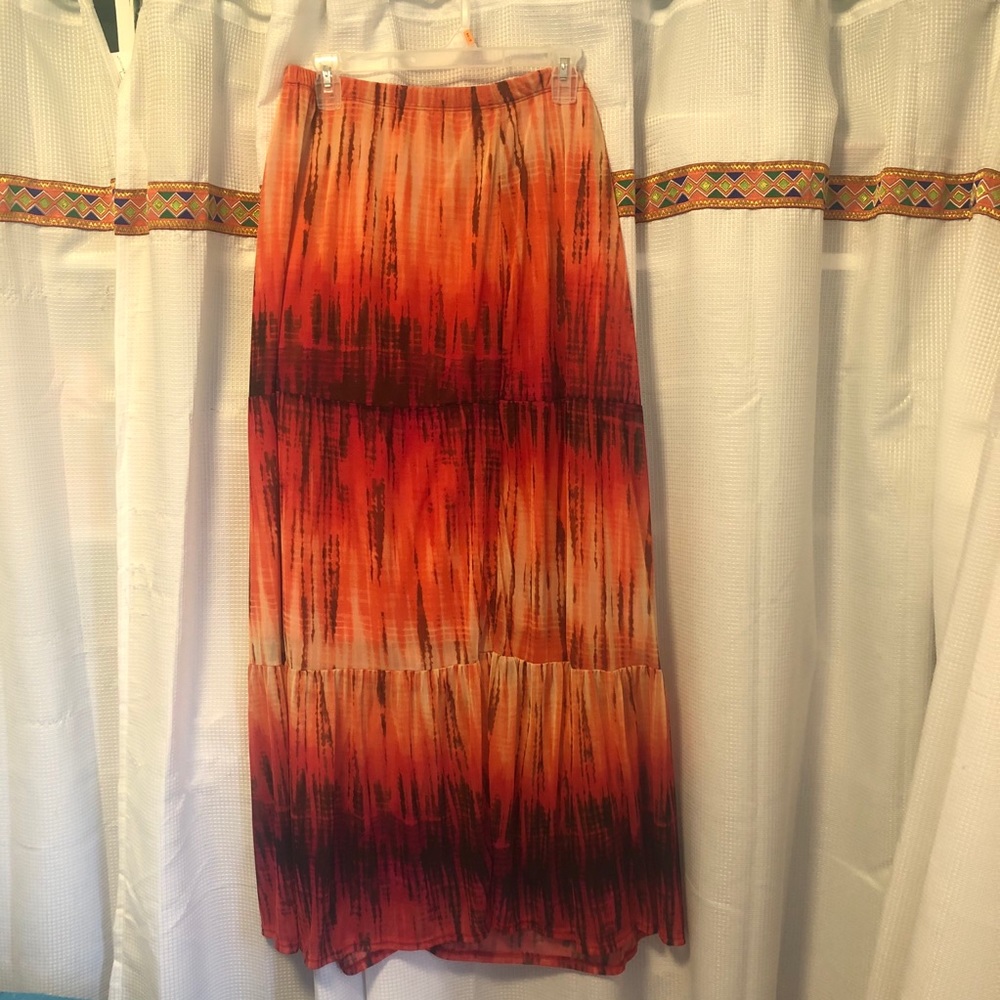 New Direction Sunset Colored Maxi Skirt